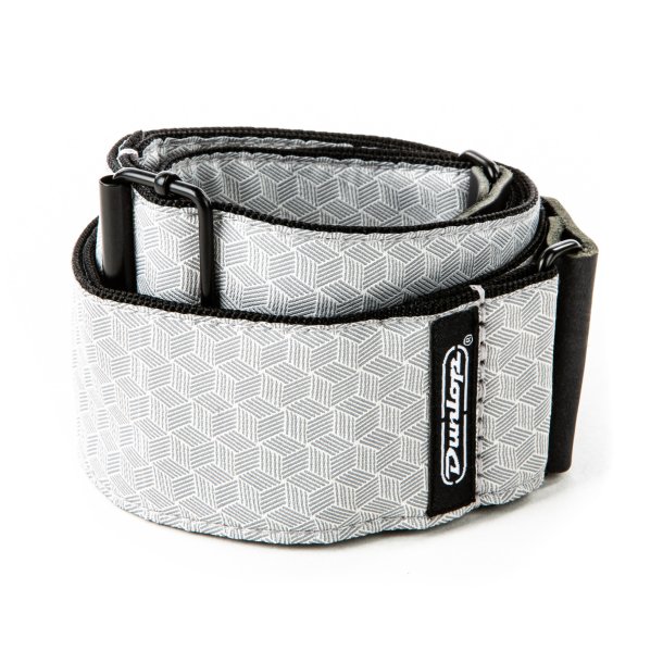 Dunlop D67-12 Jacquard Cube Hatch Light Grey Guitar Strap